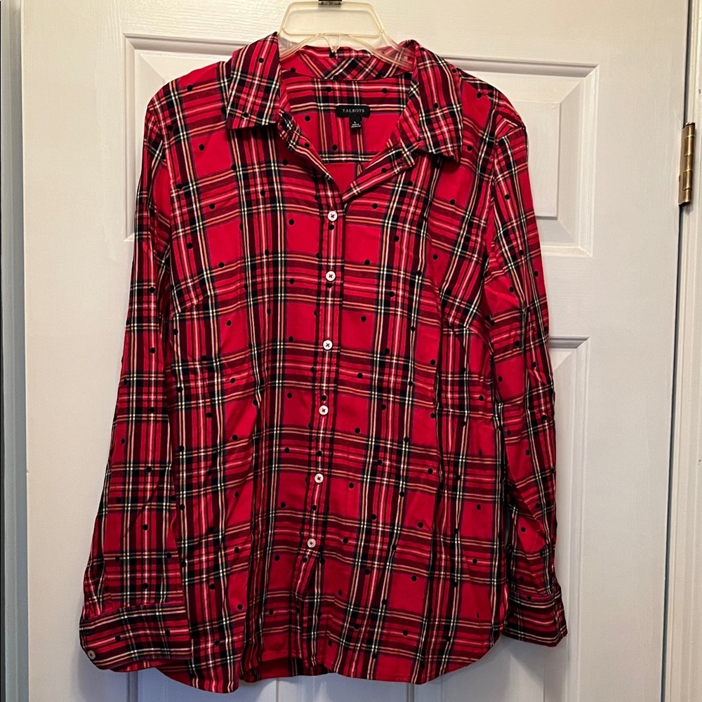 Talbots Red Plaid Women's Blouse